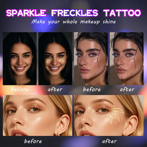Tatuaje Temporal Personalizado <span class=keywords><strong>con</strong></span> Diseño de Pecas Doradas, <span class=keywords><strong>Tatuajes</strong></span> Metálicos para Maquillaje Facial, Tatuaje Flash Impermeable para <span class=keywords><strong>Mujeres</strong></span>, Marca Privada - Product Image 3