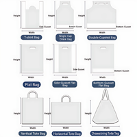 Sacs Cabas Réutilisables Écologiques Imprimés sur Mesure avec Poignées, Sacs de Transport en Plastique Personnalisés avec Logo