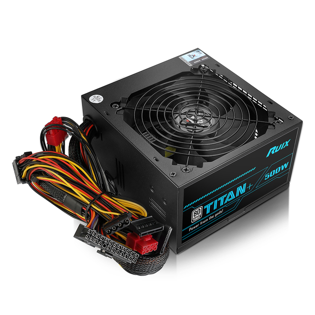 Ruix Titan500 Computer Powers Gaming Power 300 Watt 24Pin 12CM Cooling Fan Black Case Computer Gamer Power Supply