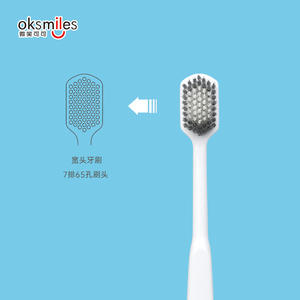 Cepillo de Dientes Oksmiles de Cabeza Ancha, 7 Filas, 65 Orificios, Cerdas Suaves, Cepillo de Dientes Manual para Adultos, Cepillo de Alta Calidad para una Limpieza Profunda - Product Image 1