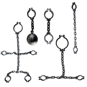 Ataduras de Plástico para Halloween: Grilletes de Pies, Anillos de Mano, Cadenas de Tobillo, Arneses de Prisionero Antiguo para Escape Rooms - Product Image 2