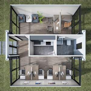 Casa Contenedor Prefabricada Expandible de 20 pies con Revestimiento Metálico con Aspecto de Madera, Villa Modular Prefabricada Ecológica con Panel Sándwich Expandible - Product Image 6