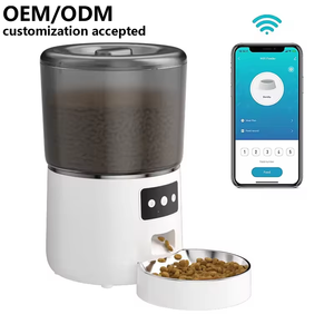 Alimentador Automático Controlado por App WiFi <span class=keywords><strong>Pet</strong></span> Luxuoso 4L Alimentadores Automáticos De Plástico para Cães e Gatos Modernos Tigelas De Animais Pequenos - Product Image 1