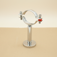 Support de tuyau réglable en acier inoxydable 304, résistant à la corrosion, finition argentée, qualité alimentaire, collier de serrage métrique personnalisable