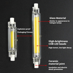 Hot Sale <strong>LED</strong> R7S <strong>COB</strong> <strong>Lamp</strong> <strong>Bulb</strong> 20w 10W 118mm Glass Tube 5W 78mm Double-ended <strong>Dimmable</strong> White 2700-6500K - Product Image 3