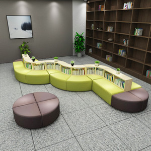 Canapé combiné de forme spéciale pour bibliothèque scolaire, bureau, espace de repos, bibliothèque communautaire, salle de lecture, salle d'attente d'hôpital - Product Image 3
