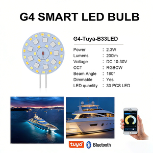 Ampoule LED intelligente G4 RGB CCT à changement de couleur, dimmable, contrôle par application, pour lustre décoratif, usage domestique intérieur - Product Image 4