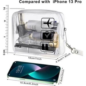 Sac de maquillage transparent en PVC pour voyage promotionnel, sac de toilette imperméable en PVC transparent avec logo personnalisé - Product Image 5