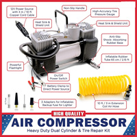 Tire Inflator Portable Air Compressor with Tire Repair Kit
