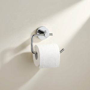 <span class=keywords><strong>Porte</strong></span>-rouleau de <span class=keywords><strong>papier</strong></span> <span class=keywords><strong>mural</strong></span> en chrome au design moderne Metalique 54081B-CR pour salle de bain et toilettes, sans couvercle - Product Image 1