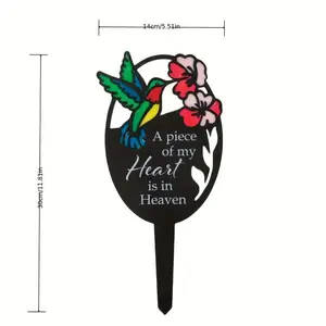 Beautiful Hummingbird Memorial Tombstone To Honor Family And Friends Garden Or Yard Stakes