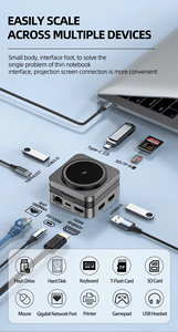 Đa chức năng có thể gập lại sạc không dây hd4K60hz Gigabit Ethernet <span class=keywords><strong>USB</strong></span> <span class=keywords><strong>3</strong></span>.0 SD TF Đầu Đọc Thẻ 15 Wát 10 trong <span class=keywords><strong>1</strong></span> từ <span class=keywords><strong>USB</strong></span> C <span class=keywords><strong>HUB</strong></span> - Product Image 6