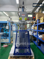 Presse à chaud pneumatique semi-automatique avec fonction d'impression pour le marquage et l'embossage de paniers en plastique 220V/110V certifiée CE