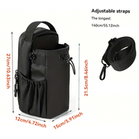 Sac de sport magnétique pour bouteille d'eau, sac bandoulière pour hommes et femmes, porte-bouteille de sport avec poches de rangement et compartiments zippés