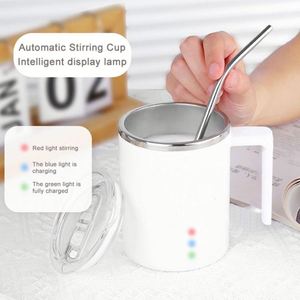 Tasse à mélange automatique personnalisée, gobelet portable en acier inoxydable réutilisable, tasse à café, lait, eau avec couvercle et poignée - Product Image 1