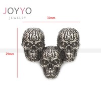 Pendentif crâne en acier inoxydable de qualité Design tendance d'usine pour collier Hip Hop de moto Pendentifs à breloques en vrac