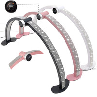 Nouvelle conception d'horloge affichage numérique LED lampe de bureau à ongles 48W Salon écran intelligent lampe de table à ongles demi-lune lumière avec strass