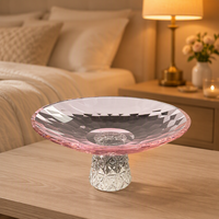 Bol à fruits en cristal sur pied, verre taillé avec motif gravé, plateau décoratif, bol sur support en cristal hautement transparent, Yongkang Home Table