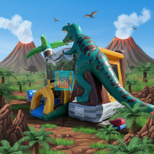 Château gonflable commercial Jurassic Tropical <span class=keywords><strong>Dino</strong></span> Moonwalk Jumper Bouncy Castle Inflatable Bounce House - Product Image 2