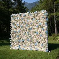 Panneau de fond personnalisé en tissu de soie souple pour photomaton, mur de fleurs artificielles réalistes, roses de Noël pour mariage