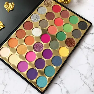35 color shiny daily makeup eyeshadow palette hot color 35G5 private label no brand eye shadow