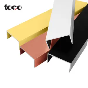 TOCO यू के आकार का एल्यूमीनियम यू प्रोफ़ाइल टाइल ट्रिम धातु ट्रिम बढ़त एल्यूमीनियम टाइल ट्रिम टाइल बढ़त ट्रिम आधुनिक शैली धातु