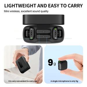 Microphone professionnel sans fil à col de cygne et micro-cravate avec récepteur pour enregistrement vidéo sur téléphone et interviews - Product Image 3