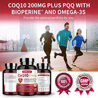 OEM/ODM CoQ10 200mg avec PQQ, Oméga-3 et Biopérine, Gélules Molles, 120 Unités, pour la Santé Cardiaque, la Fonction Cérébrale, l'Énergie et le Soutien Cellulaire