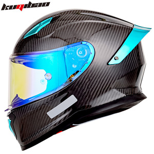 Cool Qibao All-Season Dual Visor Full-Face Casco de carreras de fibra de carbono 3C/DOT Certified Hombres/Mujeres Nueva cobertura completa de motocicleta - Product Image 6