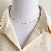 Collier de perles de coquillage d'eau douce naturelles de 2 mm au design original pour femme, style japonais et coréen, motif géométrique, usage quotidien