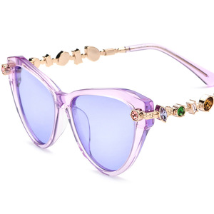 Acetate <strong>Gem</strong> cat Eye Sunglasses Male Lady Trend Polarized Sunglasses Driving Glasses - Product Image 6