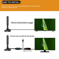 Antena de TV Digital DVB-T2 de Alto Rendimiento 4K 8K para Interiores, de Acero, con Amplificador de Largo Alcance y Canales Gratuitos a Nivel Mundial