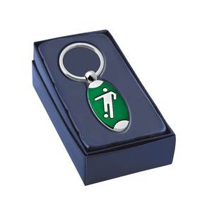 Portachiavi a Forma di Pallone da Calcio Verde con Logo Personalizzato, in Metallo Durevole, Pelle e Gomma, Design Unico - Product Image 2