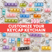 Custom Keycap Keychain Keyboard Key Style Pastel Colors Acrylic Base Metal Clasp Wholesale Promotional Business Gift