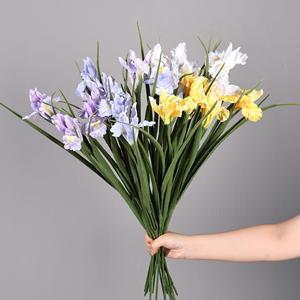 Flor Artificial de Iris Meng Jie, Color Morado Claro, Blanco y Amarillo, de Poliéster, para Decoración del Hogar y Arreglos de Boda - Product Image 2