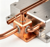 Plaque de refroidissement liquide en aluminium avec tube de cuivre intégré, usinée CNC, pour module de puissance de chargeur EV, laser, IGBT