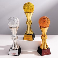 Trophée Résine MVP Tournoi de Basketball Roi des Trois Points, Souvenir Créatif et Cadeau Décoratif de Fête