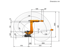 Robot industriel KUKA à six axes pour soudage, moteur 1kW, engrenage, poste de travail économe en énergie, systèmes de protection basés sur PLC, 380V, 1 an