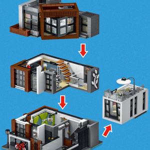 Mork 10204 Briques de construction DIY Jouets en plastique Série Villa Jardin Café pour enfants de 5 à 7 ans Jouets de construction - Product Image 5