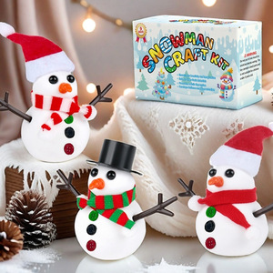 Kit de fabrication de bonhomme de neige chaud et moelleux, argile à séchage à l'air, jouet de Noël à faire soi-même pour enfants de 7 à 14 ans - Product Image 1