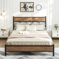 Lit double en fer moderne et minimaliste pour chambre à coucher, dortoir, hôtel, appartement, modèle simple B28 200x150cm, cadre de lit