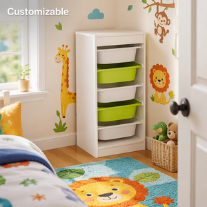 Meubles d'école maternelle, armoire de <span class=keywords><strong>rangement</strong></span> pour jouets en <span class=keywords><strong>bois</strong></span> avec tiroirs et bacs, fabriquée en usine CE, pour la maternelle - Product Image 1