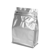 Pochette à fermeture éclair en plastique PE recyclable écologique personnalisée Sacs d'emballage à fond plat paquets de sac de café en feuille d'aluminium doré