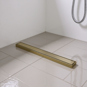 Linear <b>Shower</b> Drain 24 Inches With <b>Hair</b> Strainer <b>Brushed</b> Finish For Bathroom Drains - Product Image 2