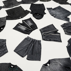 Ropa de Hombre Unisex Holgada de Algodón de Diseño Personalizado, Pantalones Cortos Deportivos Extra Grandes Desgastados, Camiseta de 200 g/m², Algodón 100 % Pesado con Ácido - Product Image 3