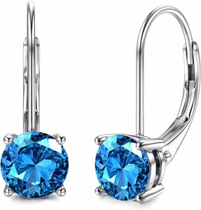 Boucles d'oreilles pendantes plaquées argent sterling Moissic unisexes - Product Image 5