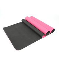 Tapis de yoga en caoutchouc naturel bleu sarcelle et violet avec logo personnalisé de qualité supérieure