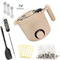 Kit de fabrication de bougies, chauffe-cire électrique 1,5 L, thermomètre numérique, spatule, mèches de bougies, outils de centrage pour la fabrication de bougies DIY à domicile