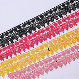 8.5 cm 와이드 수용성 체인 나이지리아 레이스 트리밍 폴리에스터 바코드 화학 레이스 리본 원피스 - Product Image 6