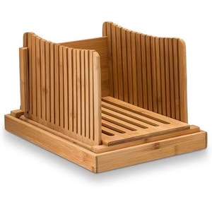 Fumo Bamboo <b>Bread</b> Slicer With Knife Holder And Crumb Tray For Kitchen Use - Product Image 5
